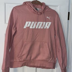 Puma girls XL hoodie soft rose pink color